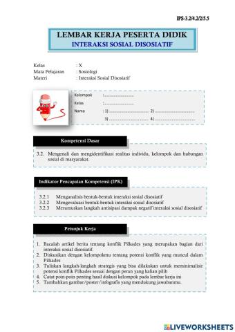 LKPD Interaksi Sosial Disosiatif