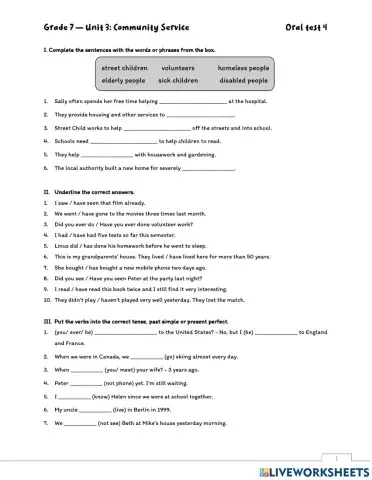 Unit 3: Community Service