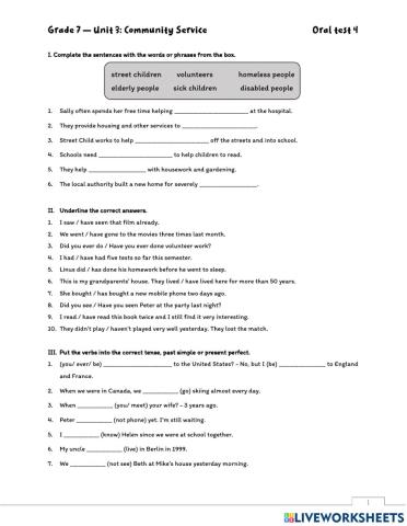 Unit 3: Community Service