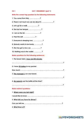 C2.1 Unit 1 Grammar Lesson 1