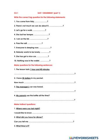 C2.1 Unit 1 Grammar Lesson 1