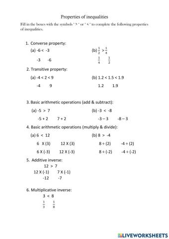 Properties of inequalities