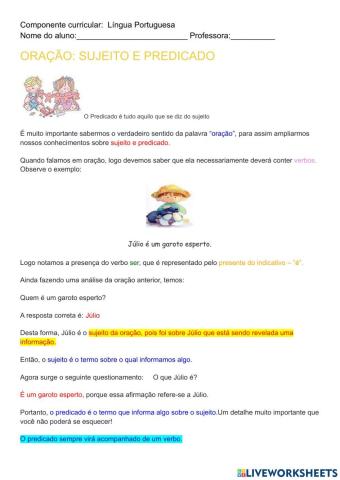Sujeito e Predicado