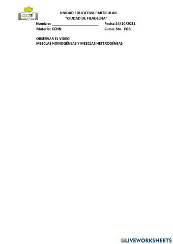 Mezclas homogéneas y heterogéneas