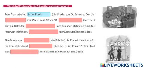 Lokale Präpositionen Netzwerk A1.2 Lek 9