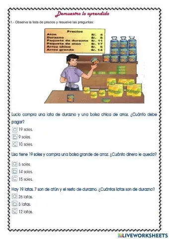 Problemas de suma y resta
