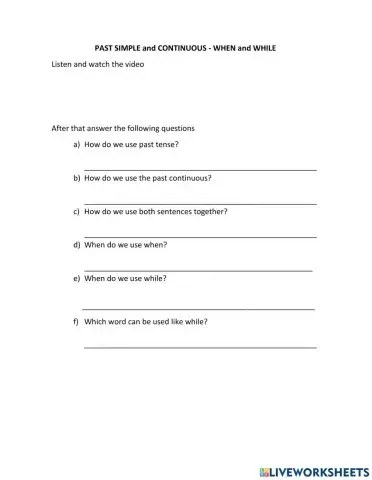 Past simple vs Past Continuos