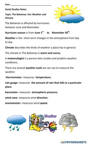 Our Weather and Climate - Weather Tools