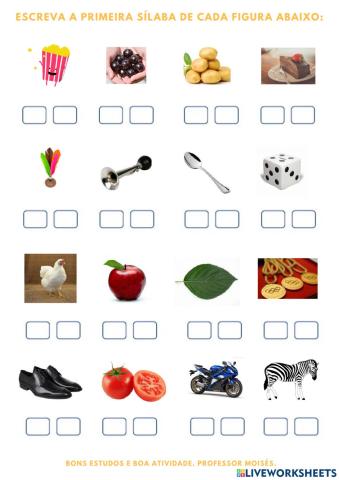 Alfabetização - primeira sílaba