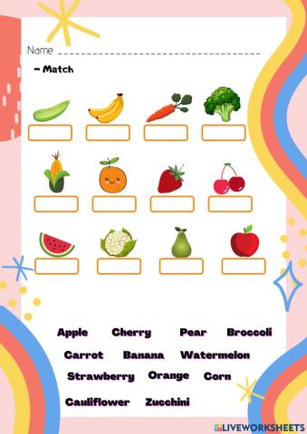 Fruits and vegetables
