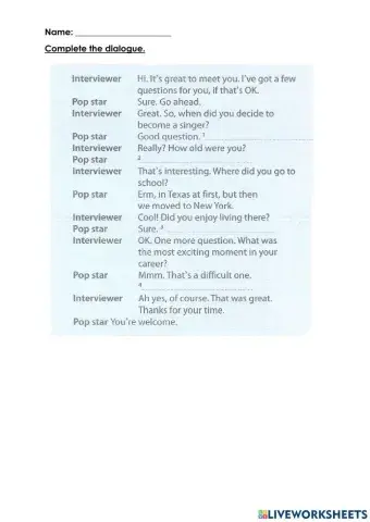 An interview with a famous person.