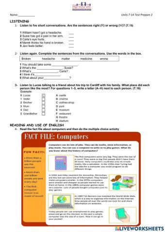 Units 7-14 Test Prepare 2