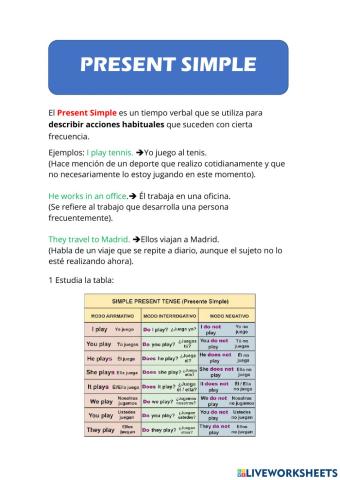 Present simple AFFIRMATIVE