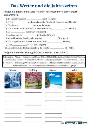 Das Wetter und die Jahreszeiten