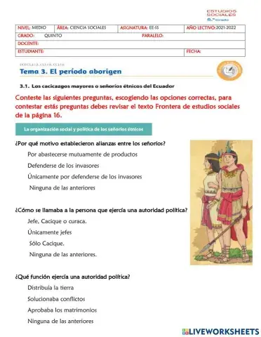 Los señoríos étnicos