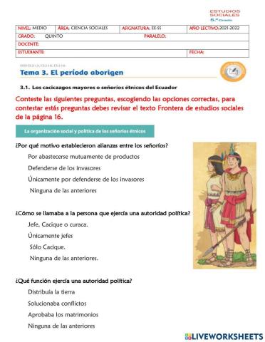 Los señoríos étnicos