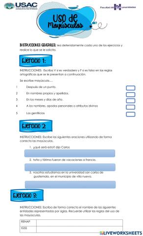 Uso de las Mayúsculas