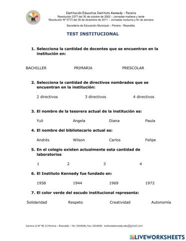 Test institucional