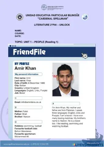 Unlock- Unit 1 People - Reading 1