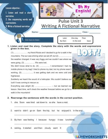 Writing a fictional narrative