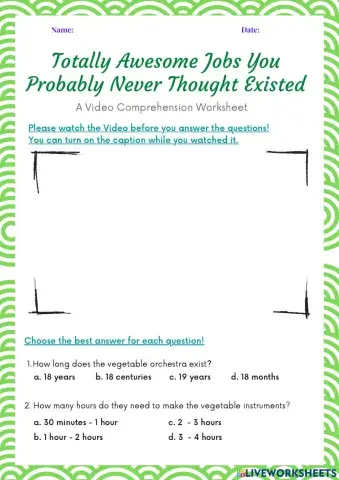 2nd Video Comprehension