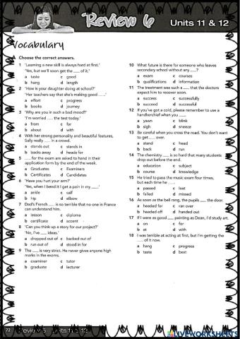 Close-up B1 Workbook Review 6