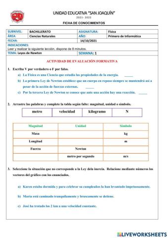 Evaluación de Física