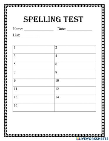 Spelling test