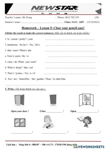 3A10 - Lesson 5 - Close your book ! - 15-10-2021