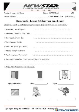 3A10 - Lesson 5 - Close your book ! - 15-10-2021