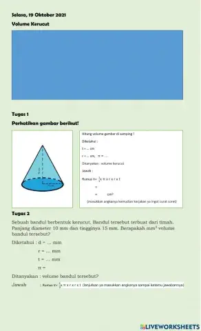 Matematika Volume Kerucut