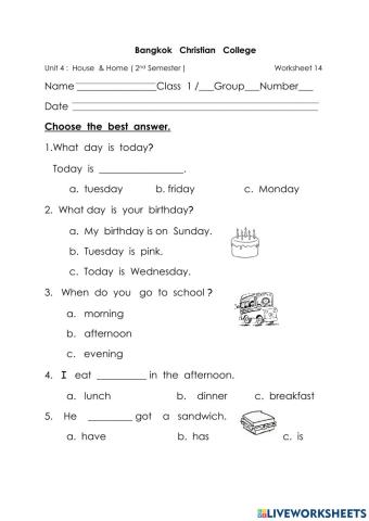 WS 14 Review grammar