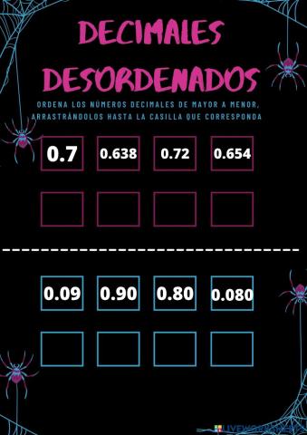 Decimales en desorden
