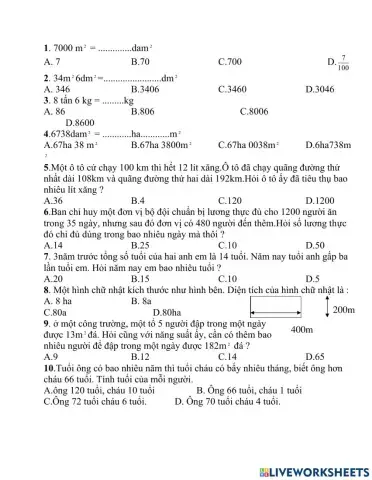 Luyện toán tuàn 7