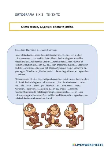 ORTOGRAFIA S-X-Z TS-TX-TZ  II
