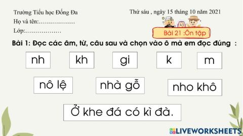 Bài tập Ôn tập