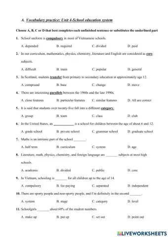 Unit 4:School education system