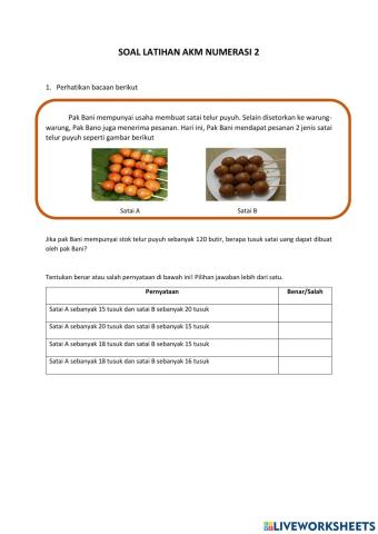 Latihan Soal AKM Numerasi 2