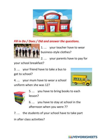 6th grade. Unit 2. Lesson 5. Do you have to?