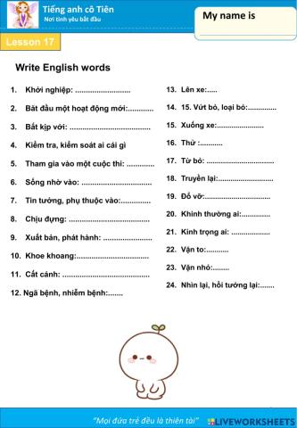 Tiếng anh lớp 9-phrasal verb