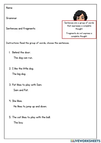 Sentences and fragments