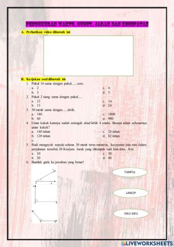 Pengukuran waktu, sudut, jarak, dan kecepatan