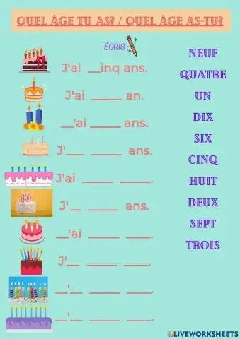 Quel âge as-tu?
