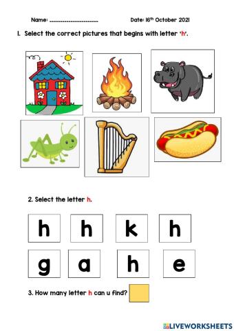 Words that begins with letter H
