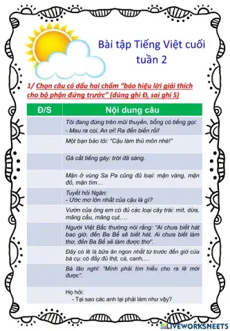 Ôn Tiếng việt Tuần 2
