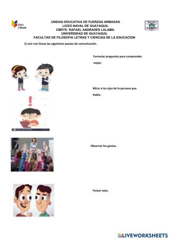 Pautas de comunicación oral.