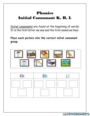 Initial Consonants K, B, L