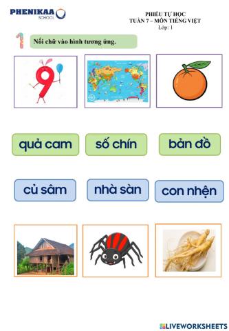 Phiếu cuối tuần môn Tiếng Việt