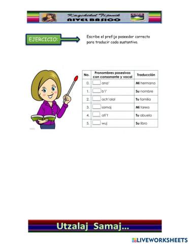 Posesión de sustantivos EN KAQCHIKEL