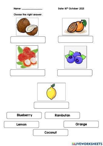 Name the fruits